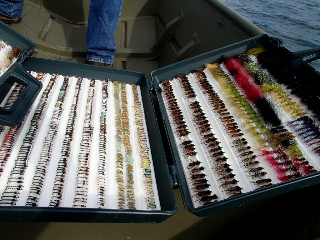 A well organized fly box